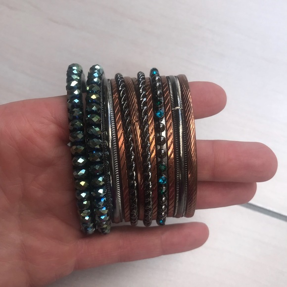 Multicolored Set of 13 Bangles VEUC - Picture 1 of 3